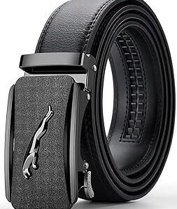 Contacts Genuine Leather Belt for Men with Easier Adjustable Autolock Buckle - Micro Adjustable Belt Fit Everywhere |Formal & Casual | Gift Box